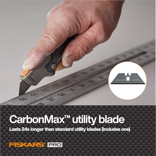 Fiskars Pro Fixed Utility Knife, Orange/Black - size: Fixed Utility Knife, style: Fixed Utility Knife