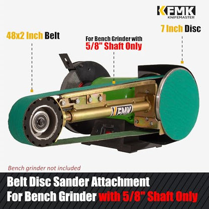 2"x48" Belt Grinder Attachment for Bench Grinders, 2x48 Inch Belt and 7 Inch Disc Sander Attachment for Bench Grinders with 5/8" Arbor - size: 2"x48"-3.5''