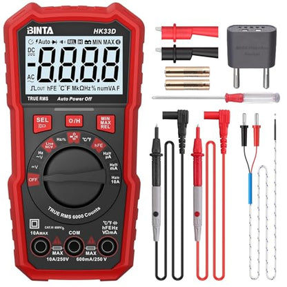 BINTA 6000 Counts Digital Multimeter with NCV Auto-Ranging Voltmeter Tester - style: 6000 Counts