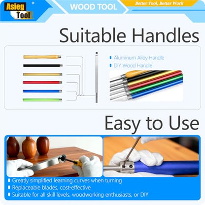 Woodturning Tools Carbide Tipped Lathe Chisel Finisher Tool Bar 10 Inches With Ci0 16mm Round Carbide Insert Cutter for Wood Hobbyist or DIY or Carpenter,Handle not Include