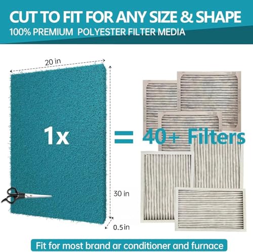 Reusable Air Filters 20x30-Cut to Size Furnace Filter,MERV 6 High Air Flow Air Filter material for AC,Home & RV,Washable Replacement Air Conditioner with 24 Hook Tabs (Actual 20x30x0.5 in.) - style: MERV 6-Green-1PC