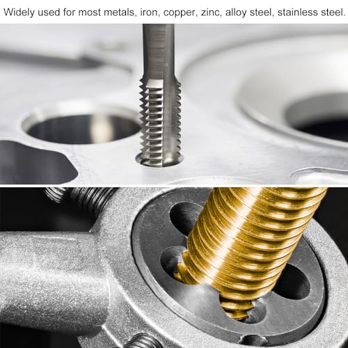uxcell 2pcs Tap and Die Set, 5/16-18 UNC Left Hand Thread Tap & Round Die, Tapping Threading Tool Tap & Die Kit for Nut Screw Bolt Thread
