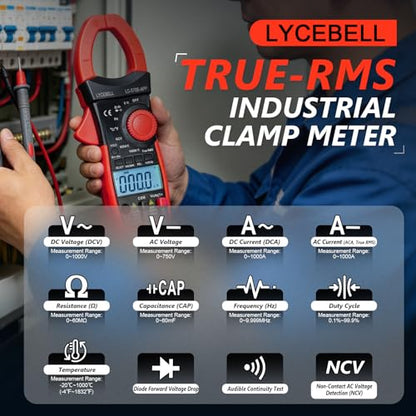 6000 Counts Clamp Meter 1000A AC DC Clamp Multimeter with Bluetooth APP