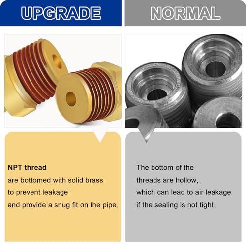 6 PCS Brass Air Line Quick Connect Fittings 3/8" Tube OD x 1/2" NPT - size: 3/8" Tube OD x 1/2" NPT - 6 PCS