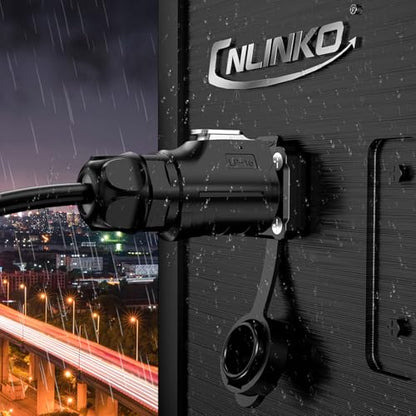 CNLINKO LP-16 IP68 Industrial Waterproof Connector Quick Plug Circular Connector PBT Plastic Shell Aviation Connector M16 2-9 Pin Flange Socket (2 Pin) - size: 2 Pin, style: 4-Hole Set/Plug without Cable