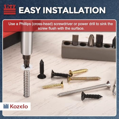 50pcs Phillips Wood Screws #8x1-3/4 304 Stainless Steel Silver - color: Silver, size: #8x1-3/4"