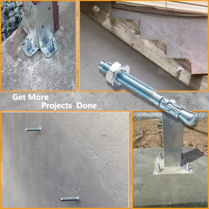 10 Pcs 1/2" x3-1/4 Wedge Anchors,Heavy-Duty Mounting Bolts for Concrete - size: 1/2"x3-1/4"