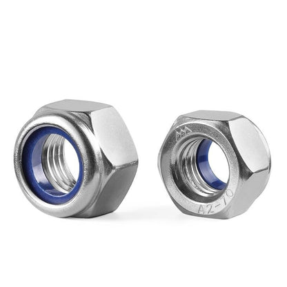 M10-1.5mm Locknuts, 36PCS 304 (A2-70) Stainless Steel Nylon Insert Lock Nuts,Standard Metric Thread Nylock Nuts - size: M10-1.5mm 36PCS