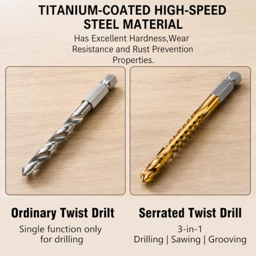 6Pack HSS Twist Drill Bit Set, 3mm-8mm
