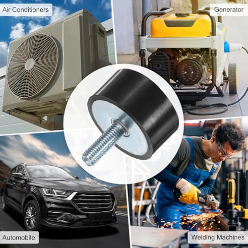 M METERXITY 4-Pack Rubber Mounts D40mmxH20mm Male Vibration Isolators Cylindrical Shock Absorber W M8 x 23mm Studs for Air Compressor/Car/Pump/Boat/Garage Motor/Bobbins Rubber Isolators - size: M8 x 23mm, 40mm x 20mm