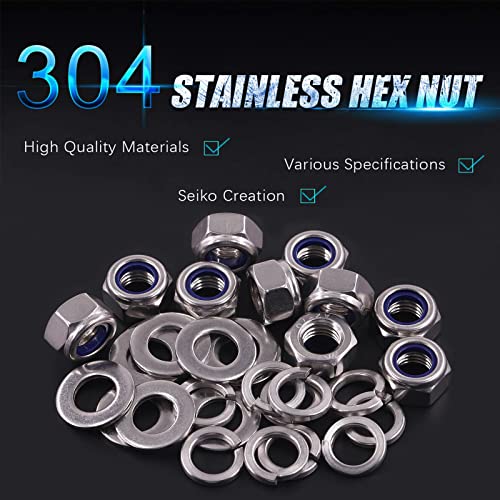 Swpeet 30Pcs Metric 304 Stainless Steel M16 Hex Lock Nuts and M16 Flat Washers with Split Lock Washers Assortment Kit, Hex Lock Nut for Home Automotive Shop Use - size: M16 Lock Nuts with Washers & Flat Washers