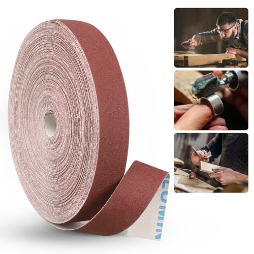 Emery Cloth Roll 180 Grit, 1 Inch x 82 Feet Heavy Duty Sandpaper - size: 25 meters, style: 180 Grit