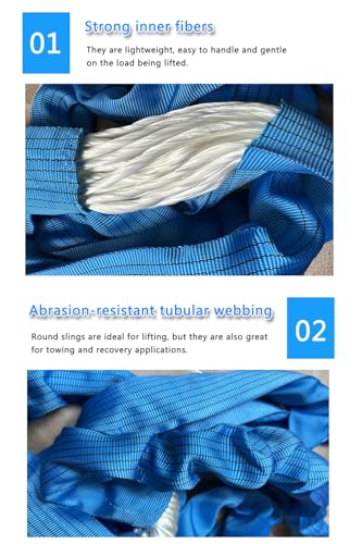 Round Sling 17636lb 10FT Sling Strap Rigging Polyester Endless Lift Sling for Hoist Heavy Duty Objects Heavy Duty Poly Lifting Sling Polyester Endless Round Sling【8T-3M】 - size: 8T-3M