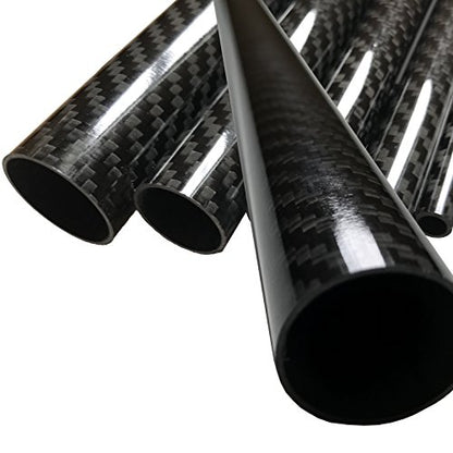 CARBON FIBER TUBE - Black - 14mm X 12mm X 1000mm - Hollow carbon fiber rods - Glossy carbon tubes - Pure carbon fibre tubes - Lightweight High Strength Carbon Fiber Shaft