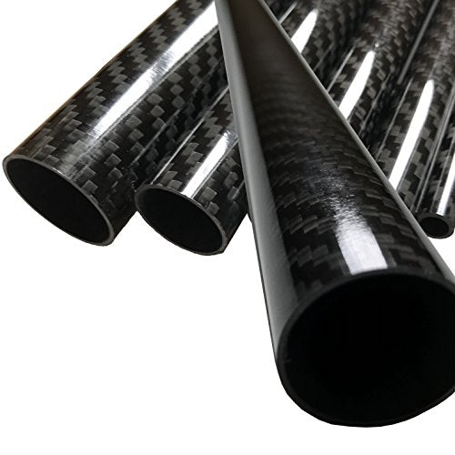 CARBON FIBER TUBE - Black - 14mm X 12mm X 1000mm - Hollow carbon fiber rods - Glossy carbon tubes - Pure carbon fibre tubes - Lightweight High Strength Carbon Fiber Shaft