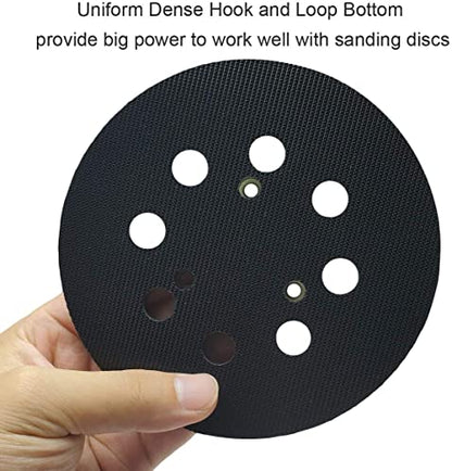5 inch 8 Hole Hook and Loop Replacement Sander Pad for DeWalt DW420, DW421, Dw423, DW426, D26451, D26453 Orbital Sander - size: 5 inches