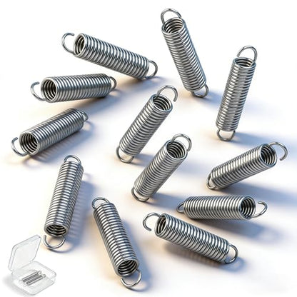 9600 Extension Springs Stainless Steel, 1/4" x 1-1/2" Hook Ends, 12-Pack