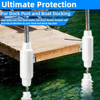 Dock Bumpers for Poles/Post, Boat Dock Bumpers Fenders - color: White-2pk, size: 22.44 Inch Length