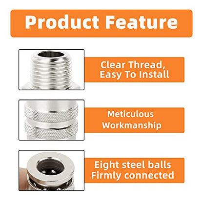 GASHER 2PCS 1/2-Inch Male Industrial Coupler, 1/2 Basic Flow Quick Connect Air Coupler - size: 1/2" MNPT x 1/2" Flow