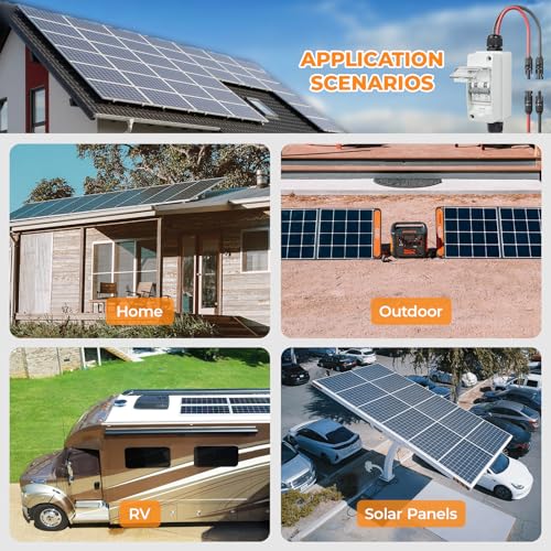 Solar Panel Disconnect Switch 60A 400V DC/AC Miniature Circuit Breaker with DIN Rail Box Enclosure Outdoor Small Breaker Box IP65 Waterproof UV-Proof for Solar PV Homes, Battery(60 Amp) - style: 400V 60A