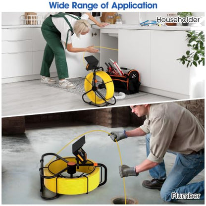 Drain Sewer Camera 100FT,1080P 32GB DVR,Waterproof IP68,JQKJCAM 23MM Plumbing Sewer Inspection Camera Snake w/12 Brighter Lights,4.3'' 360°Rotate Screen,Meter Mark,Portable for Pipe Sewer line Scope - size: 30 m, style: 23 mm 4.3DVR
