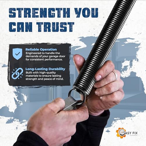 90 lb Light Blue Garage Door Extension Springs, Heavy-Duty Double-Looped 2-Pack for 7 ft Sectional Doors, ASTM 229 Steel - size: 90-Light Blue