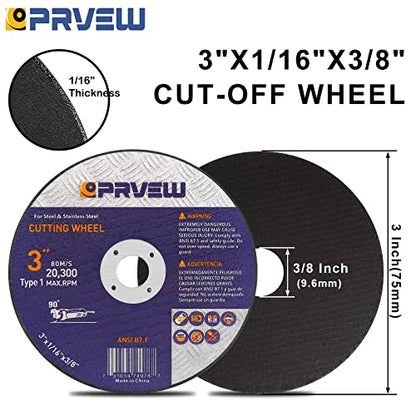 20-Pack Die Grinder Cut Off Wheel 3 Inch,3" x1/16 x3/8" Cutting Disc for Metal&Stainless Steel - style: 3"x1/16"x3/8"(20-PK)