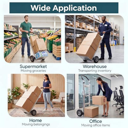 Goplus Heavy-Duty Folding Hand Truck, 600 LBS Aluminum Dolly Cart