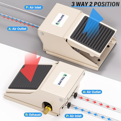 TAILONZ 1/4"NPT Pneumatic Foot Pedal Valve 3 Way 2 Position FV320 - size: 3 Way 2 Position