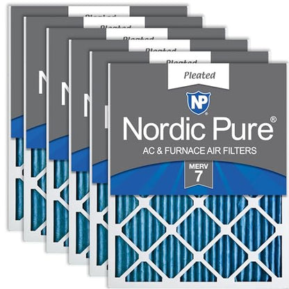 Nordic Pure 16x25x1 Pleated MERV 7 Air Filters 6 Pack - style: MERV 7
