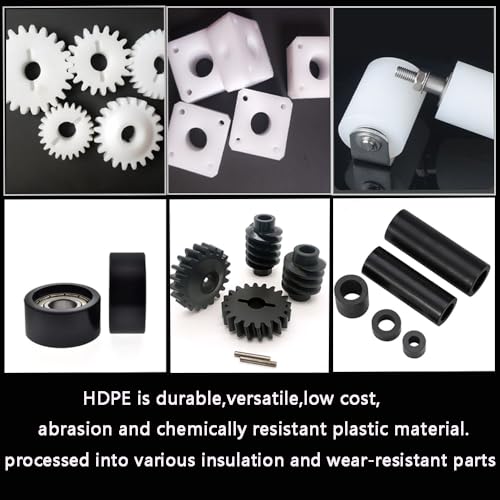 12-INCH Length High-Density Polyethylene (HDPE) Plastic Round Rod,2"x 12" HDPE Rod for Mechanical Processing of Various Parts and DIY Projects(White,1 Pcs) - color: White, size: 2"x12"