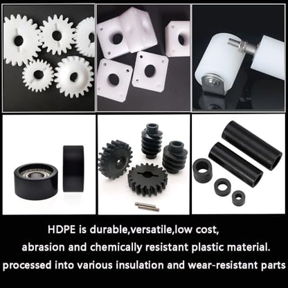 12-INCH Length High-Density Polyethylene (HDPE) Plastic Round Rod,2"x 12" HDPE Rod for Mechanical Processing of Various Parts and DIY Projects(White,1 Pcs) - color: White, size: 2"x12"