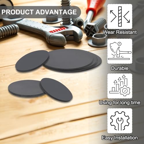 PATIKIL Rubber Solid Discs Washers, 4 Pcs Anti-Vibration Spacer 65mm OD x 8mm Thick Rubber Round Gasket Pad Bushings Spacer Washer for DIY Gasket Craft, Black - size: 65mm x 8mm