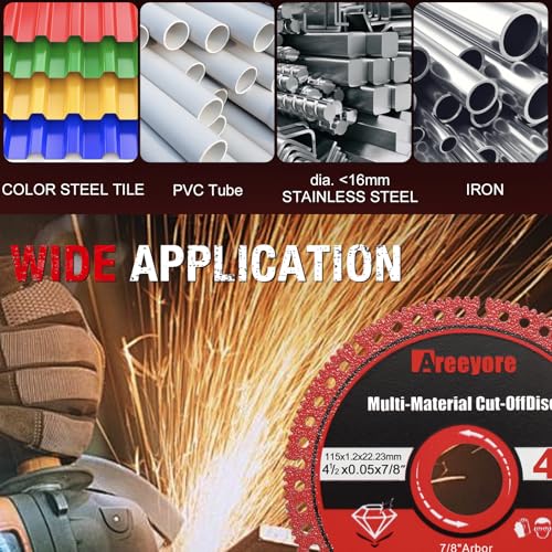 4.5 x 7/8 Inch Diamond Cut Off Wheel for Metal, Angle Grinder Disc