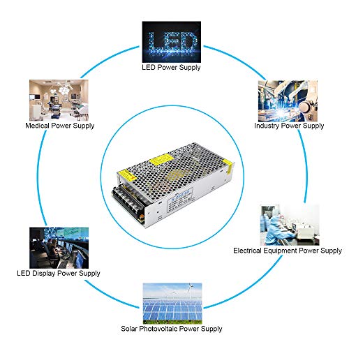 inShareplus 24V 8.5A 200W, DC Universal Regulated Switching Power Supply, Converter AC 100-240V to DC 24 Volt LED Driver, Transformer,Adapter for LED Strip Light, Computer Project - style: 24V 200W
