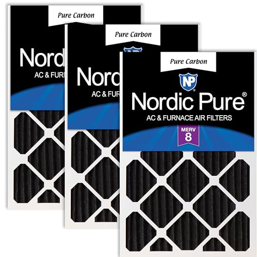 Nordic Pure 12x24x2 Pleated MERV 8 Pure Carbon Air Filters 3 Pack - style: MERV 8 Pure Carbon