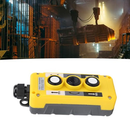 Hoist Crane Push Button Switch with 3 Buttons, IP68 Crane Pendant Control Station, Industrial Equipment Control Switch for Automation System