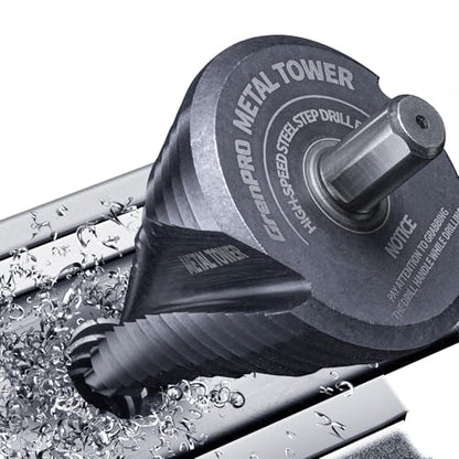 GRENPRO M35 Cobalt Step Drill Bit, 1/4"-2-1/2", TiAlN, 1/2" Shank - size: 1/4" - 2-1/2"