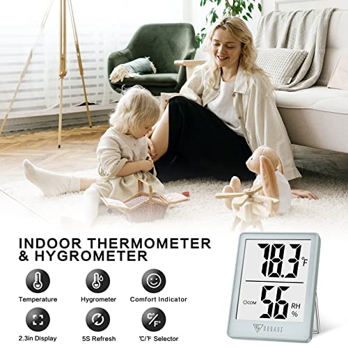DOQAUS Digital Hygrometer Indoor Thermometer Humidity Meter, Blue - color: Soft Blue