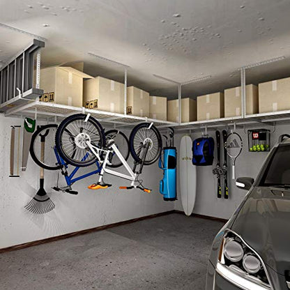 FLEXIMOUNTS 4x8 Overhead Garage Ceiling Storage Rack, 2 Pack, White - color: White, size: 4x8 ft