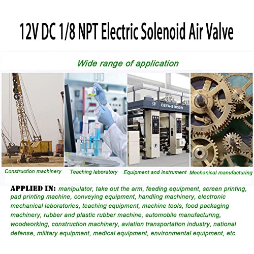 AOPANDA 1/8NPT DC 12V 2 Way Normally Closed Electric Solenoid Air Valve - size: 1/8NPT 12V, style: 12v