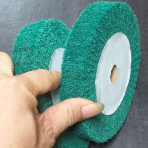 2 Pcs 6'' Non-Woven Buffing Polishing Wheels, 4/5" Arbor 240 Grit - style: 2pc 6''x1'' Green