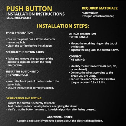 Double Head Push Button, Signal Lamp Start/Stop Switch (2 Pack) - size: 2 Pack