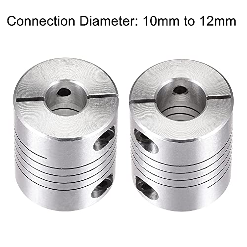 uxcell 2PCS Motor Shaft 10mm to 12mm Helical Beam Coupler Coupling 25mm Dia 30mm Length - size: 10mm to 12mm