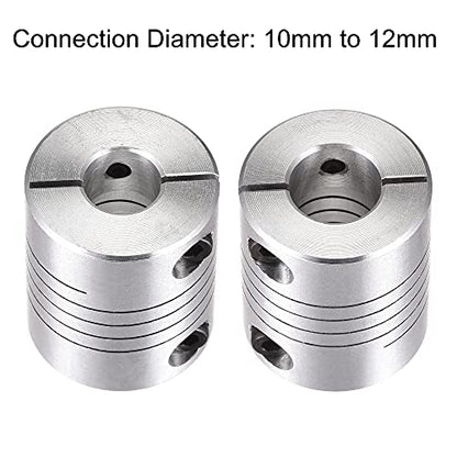 uxcell 2PCS Motor Shaft 10mm to 12mm Helical Beam Coupler Coupling 25mm Dia 30mm Length - size: 10mm to 12mm