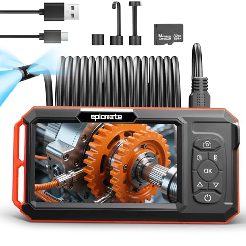 Triple Lens Borescope with 5" IPS Screen, 1920P HD Inspection Camera