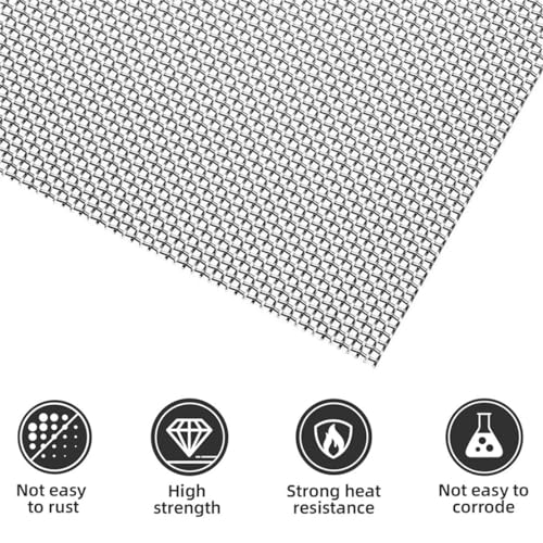 4 Pack 5 Stainless Steel Mesh, 12x8 Inch Wire Mesh Sheets for DIY Projects - Easy to Cut, No Rust