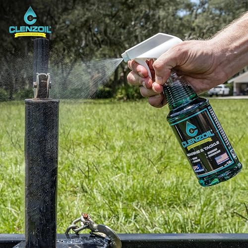 CLENZOIL Marine & Tackle - Fishing Gear Oil Lubricant - for Fish Care Reels, Boat Motors, Downriggers & More - Easily Oils Applicator - size: 16 oz Trigger Spray