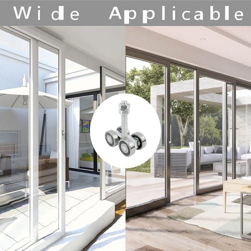 4 Wheel Trolley Assembly Roller Trolley Silent M12 Bolt for use with 1-5/8"" Wide and All 1-5/8"" or Taller Strut Channel 4Pcs, Silver