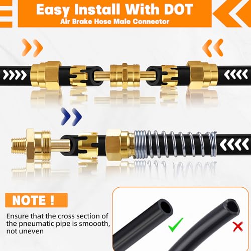 32PCS Brass DOT Air Brake Hose End Fitting Assortment Kit for Replacement - style: 32PCS